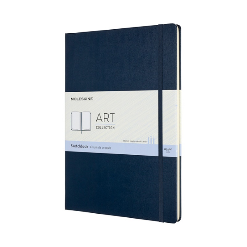 Szkicownik MOLESKINE A4 (21x29,7 cm), sapphire blue, 96 stron, niebieski - zdjęcie (4