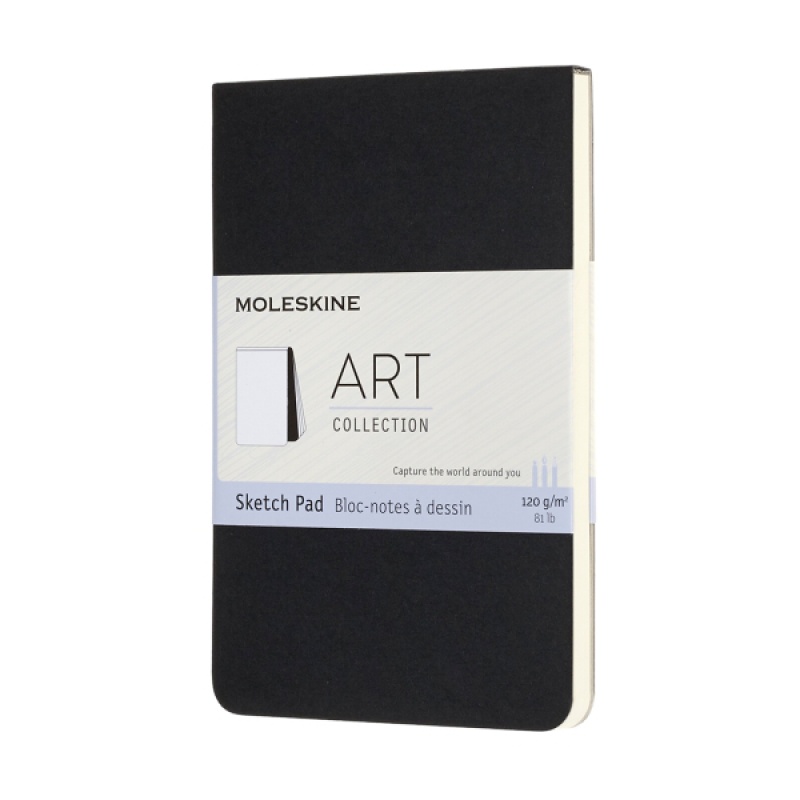 Art Sketch Pad Album MOLESKINE P (9x14 cm), 48 stron, czarny - zdjęcie (4