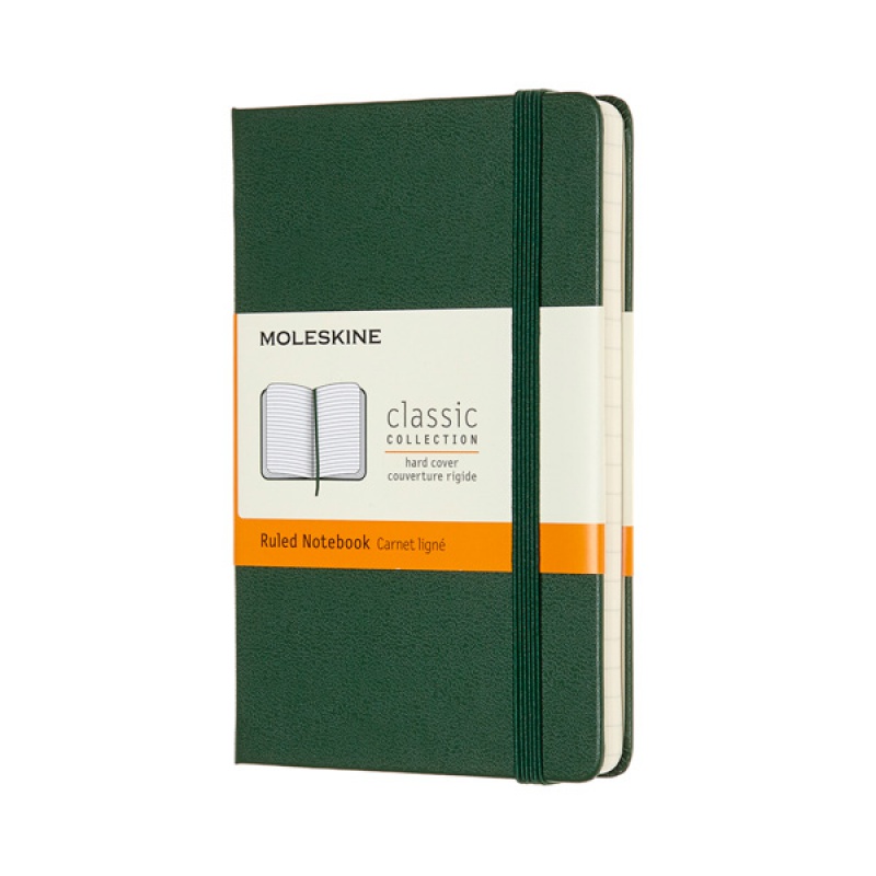 Notes MOLESKINE Classic P (9x14 cm) w linie, twarda oprawa, myrtle green, 192 strony, zielony - zdjęcie (12