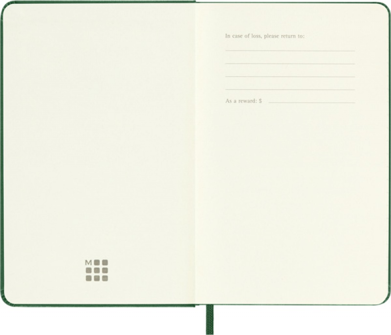 Notes MOLESKINE Classic P (9x14 cm) w linie, twarda oprawa, myrtle green, 192 strony, zielony - zdjęcie (9