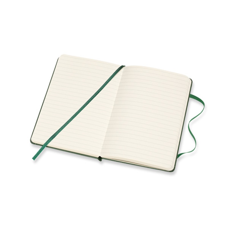 Notes MOLESKINE Classic P (9x14 cm) w linie, twarda oprawa, myrtle green, 192 strony, zielony - zdjęcie (4