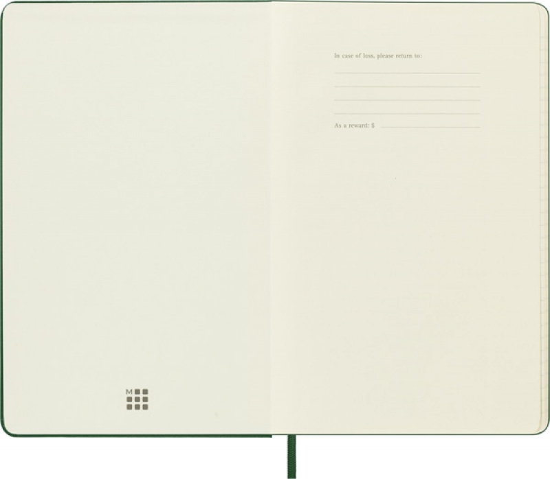 Notes MOLESKINE Classic L (13x21cm) w linie, twarda oprawa, myrtle green, 240 stron, zielony - zdjęcie (9