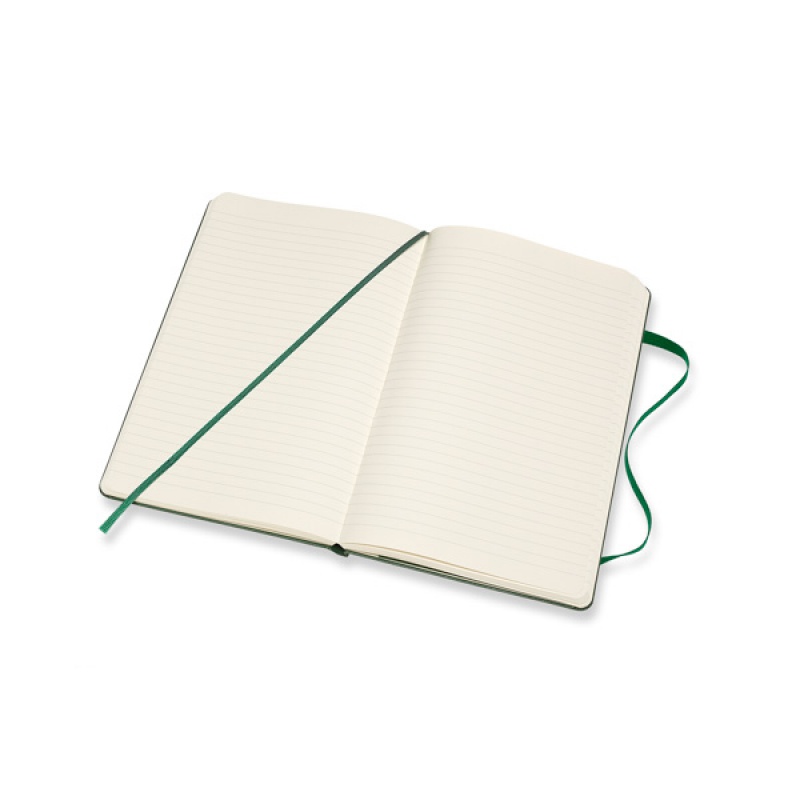 Notes MOLESKINE Classic L (13x21cm) w linie, twarda oprawa, myrtle green, 240 stron, zielony - zdjęcie (4