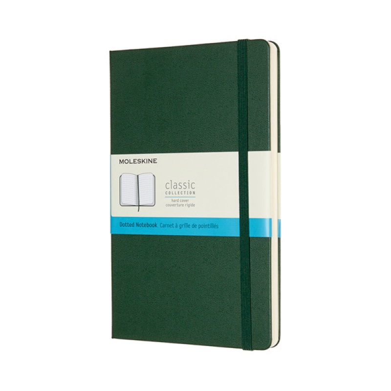 Notes MOLESKINE Classic L (13x21cm) w kropki, twarda oprawa, myrtle green, 240 stron, zielony - zdjęcie (12
