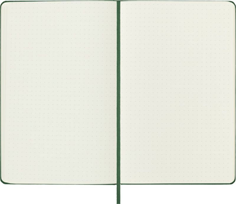 Notes MOLESKINE Classic L (13x21cm) w kropki, twarda oprawa, myrtle green, 240 stron, zielony - zdjęcie (7