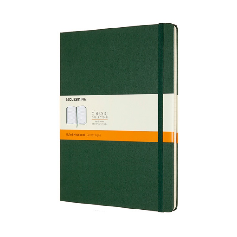 Notes MOLESKINE Classic XL (19x25cm) w linie, twarda oprawa, myrtle green, 192 strony, zielony - zdjęcie (12