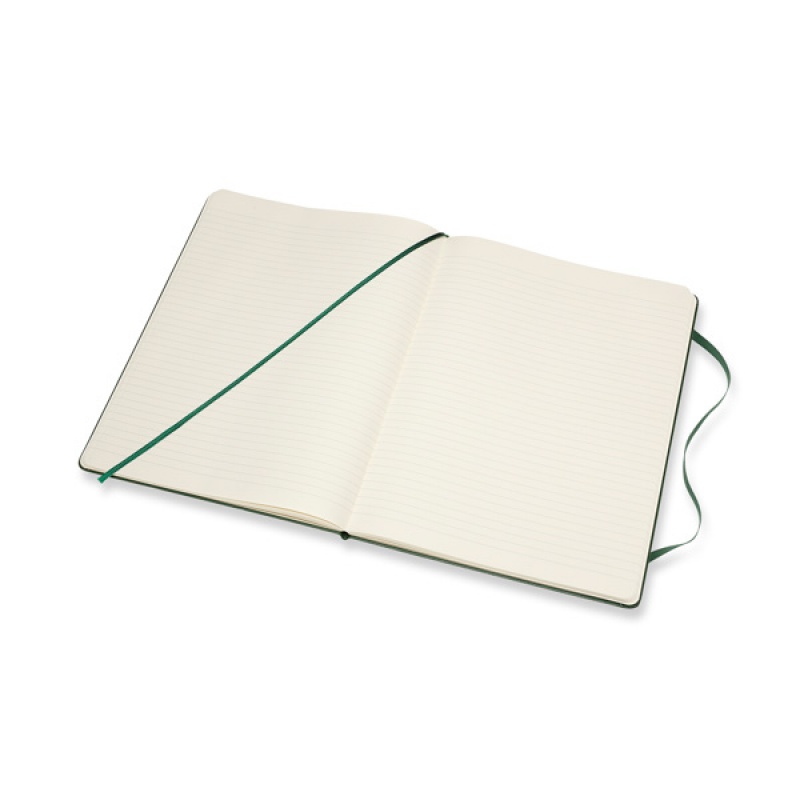 Notes MOLESKINE Classic XL (19x25cm) w linie, twarda oprawa, myrtle green, 192 strony, zielony - zdjęcie (4