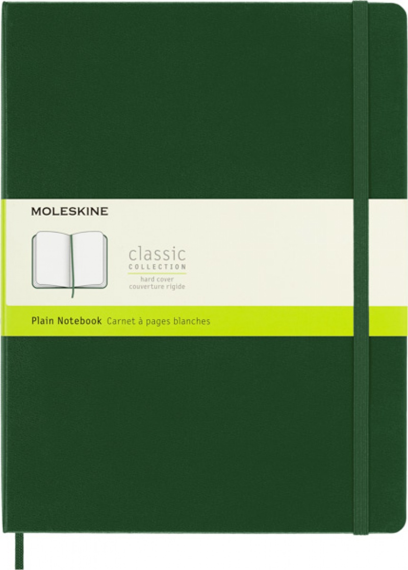 Notes MOLESKINE Classic XL (19x25cm) gładki, twarda oprawa, myrtle green, 192 strony, zielony
