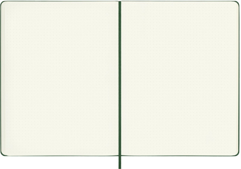 Notes MOLESKINE Classic XL (19x25cm) w kropki, twarda oprawa, myrtle green, 192 strony, zielony - zdjęcie (7