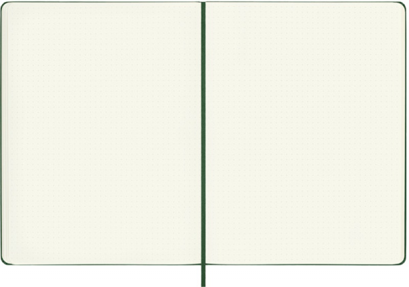 Notes MOLESKINE Classic XL (19x25cm) w kropki, twarda oprawa, myrtle green, 192 strony, zielony - zdjęcie (7