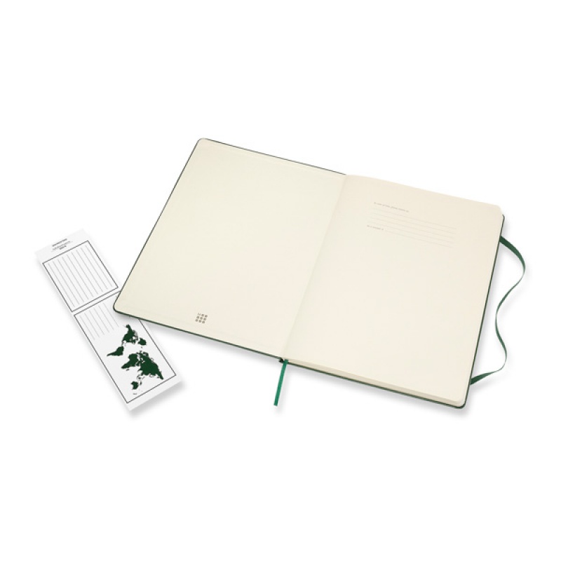 Notes MOLESKINE Classic XL (19x25cm) w kropki, twarda oprawa, myrtle green, 192 strony, zielony - zdjęcie (6
