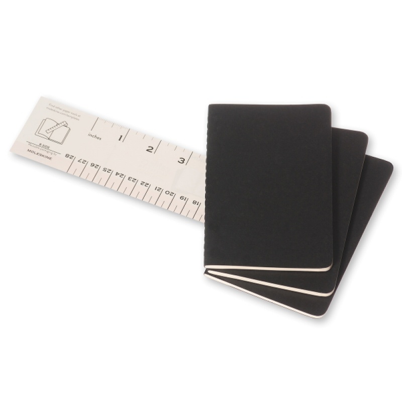 Zestaw 3 Zeszytów MOLESKINE Cahier Journals P (9x14cm) w linie, 64 strony, czarny - zdjęcie (3