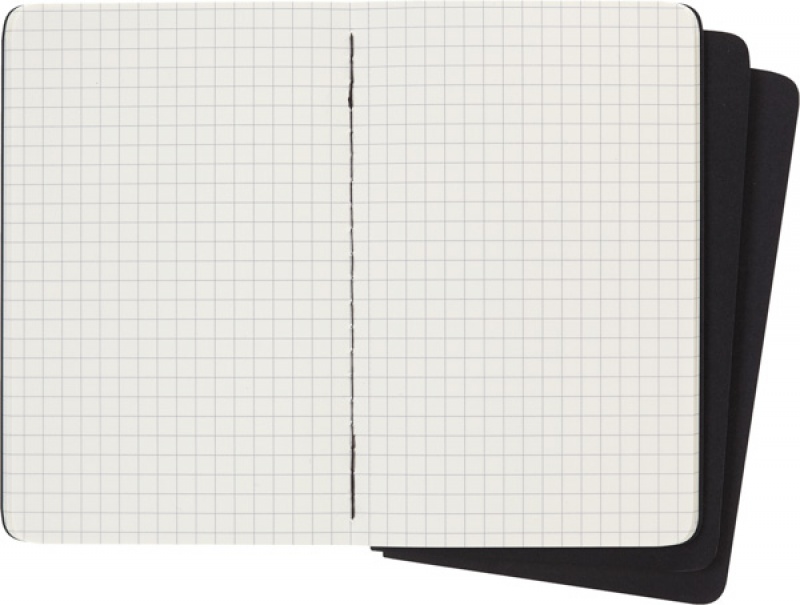 Zestaw 3 Zeszytów MOLESKINE Cahier Journals P (9x14cm) w kratkę, 64 strony, czarny - zdjęcie (2