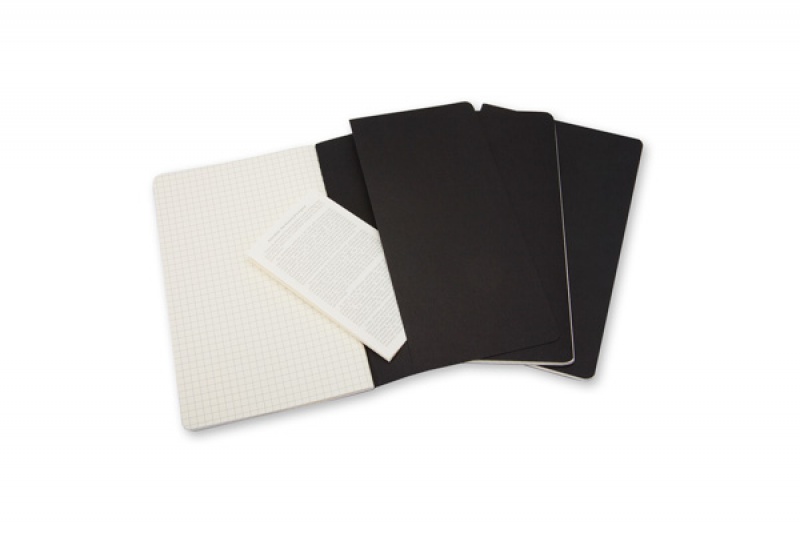Zestaw 3 Zeszytów MOLESKINE Cahier Journals P (9x14cm) w kratkę, 64 strony, czarny - zdjęcie (12