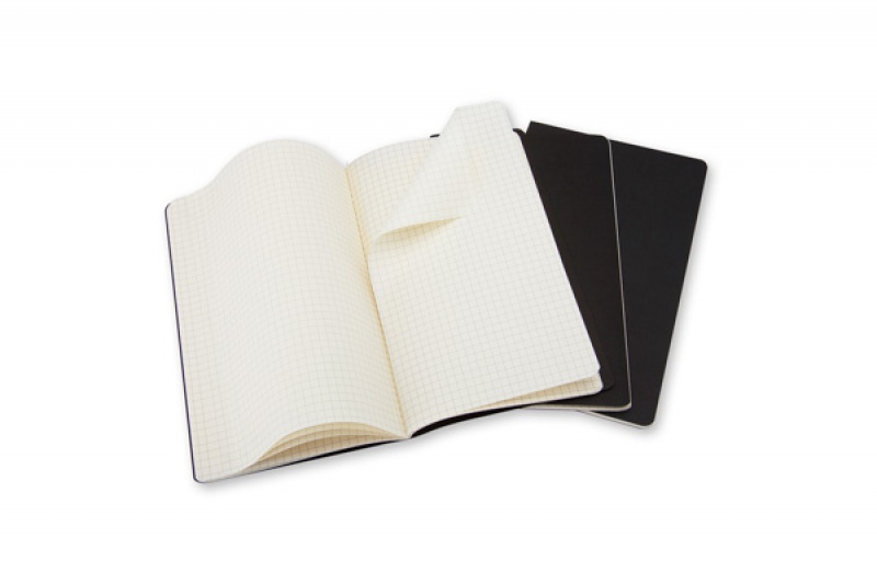 Zestaw 3 Zeszytów MOLESKINE Cahier Journals P (9x14cm) w kratkę, 64 strony, czarny - zdjęcie (9