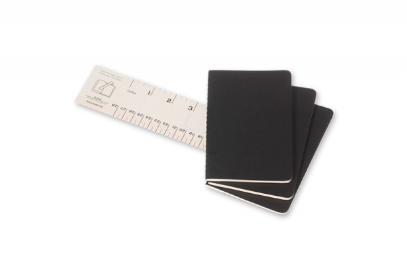 Zestaw 3 Zeszytów MOLESKINE Cahier Journals P (9x14cm) w kratkę, 64 strony, czarny