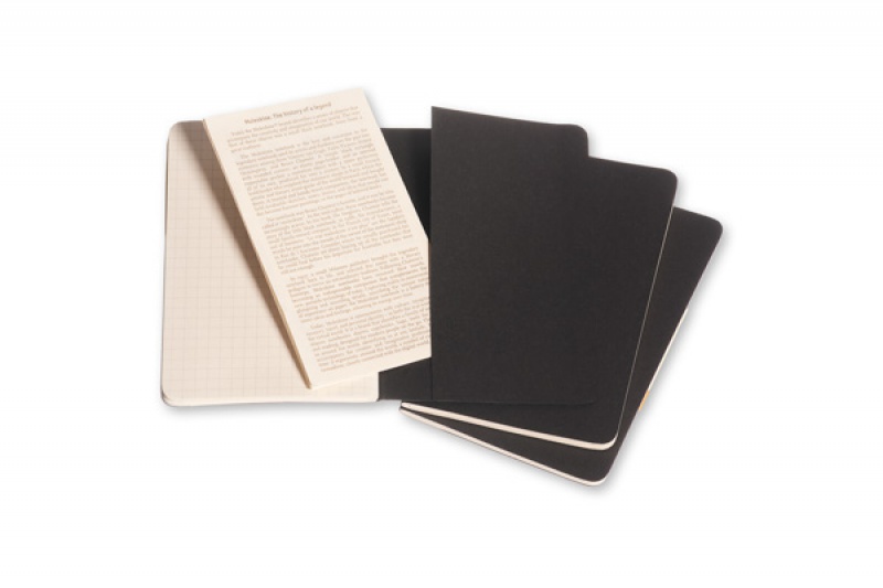Zestaw 3 Zeszytów MOLESKINE Cahier Journals P (9x14cm) w kratkę, 64 strony, czarny - zdjęcie (6