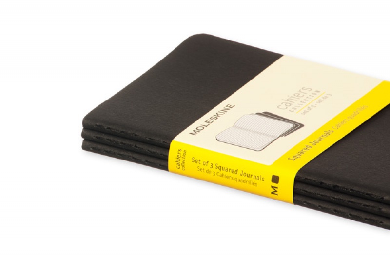 Zestaw 3 Zeszytów MOLESKINE Cahier Journals P (9x14cm) w kratkę, 64 strony, czarny - zdjęcie (5