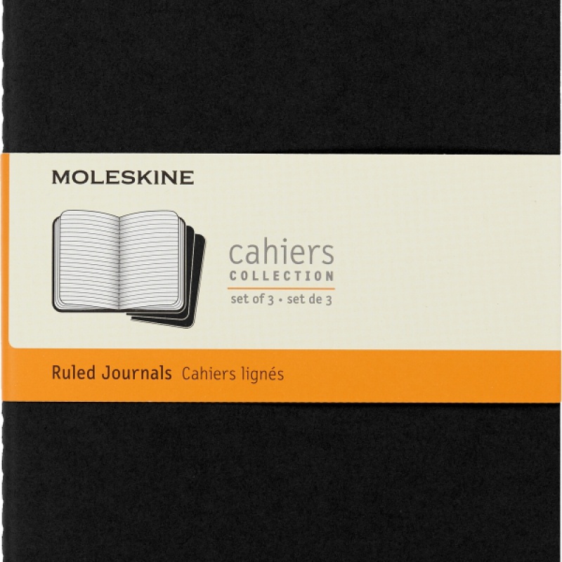 Zestaw 3 Zeszytów MOLESKINE Cahier Journals L (13x21cm) w linie, 80 stron, czarny - zdjęcie (6