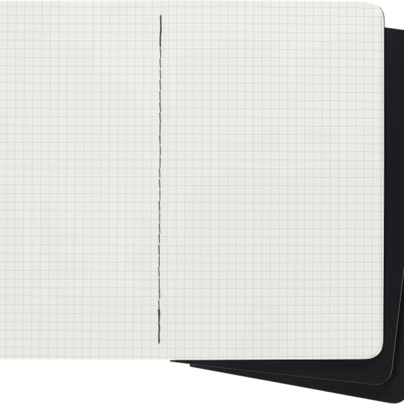 Zestaw 3 Zeszytów MOLESKINE Cahier Journals L (13x21cm) w kratkę, 80 strony, czarny - zdjęcie (3