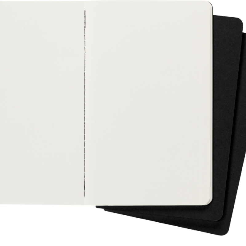 Zestaw 3 Zeszytów MOLESKINE Cahier Journals L (13x21cm) gładki, 80 stron, czarny - zdjęcie (3