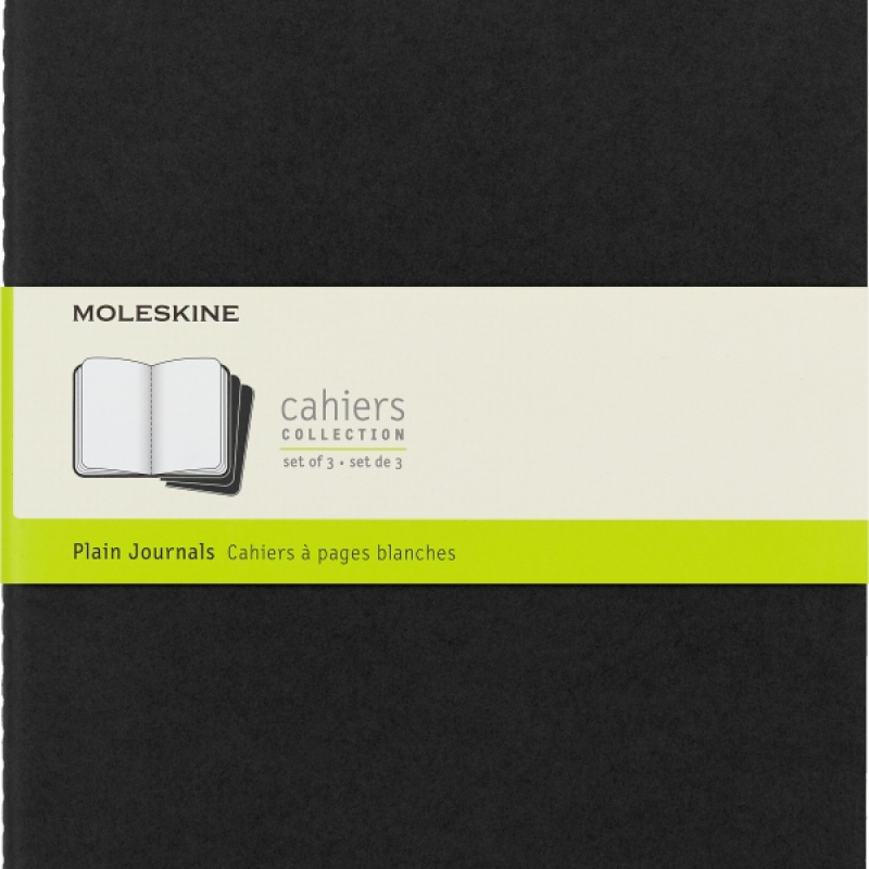 Zestaw 3 Zeszytów MOLESKINE Cahier Journals XL (19x25cm) gładki, 120 stron, czarny