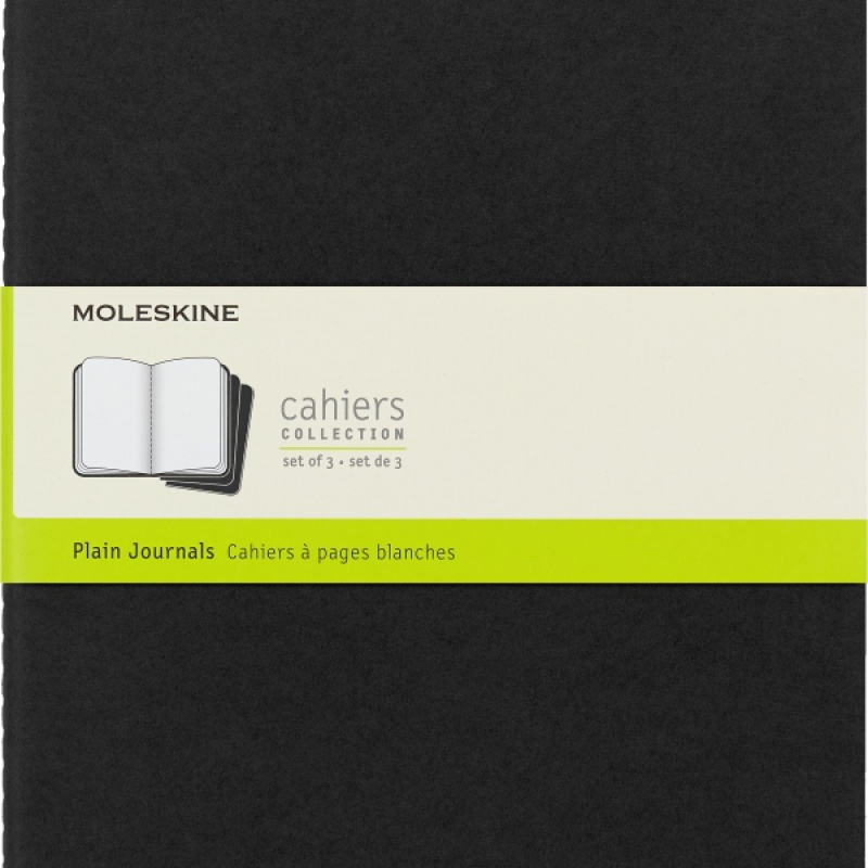 Zestaw 3 Zeszytów MOLESKINE Cahier Journals XL (19x25cm) gładki, 120 stron, czarny - zdjęcie (6