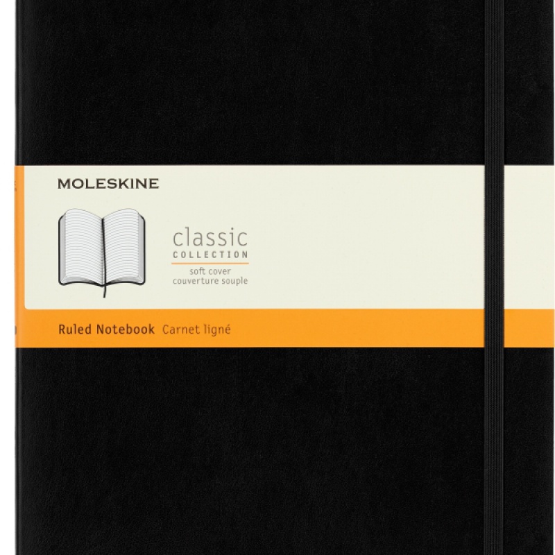 Notes MOLESKINE Classic XL (19x25cm) w linie, miękka oprawa, 192 strony, czarny - zdjęcie (6
