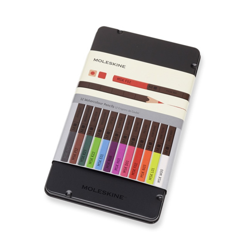 Zestaw kredek MOLESKINE 12 kolorów w metalowym pudełku - zdjęcie (6