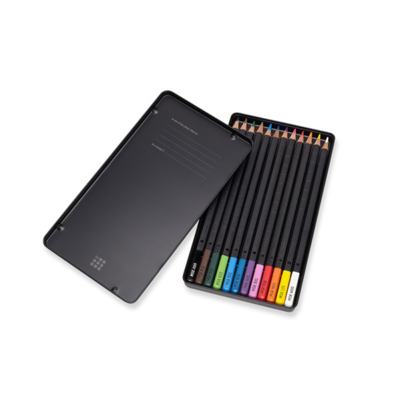 Zestaw kredek MOLESKINE 12 kolorów w metalowym pudełku - zdjęcie (5