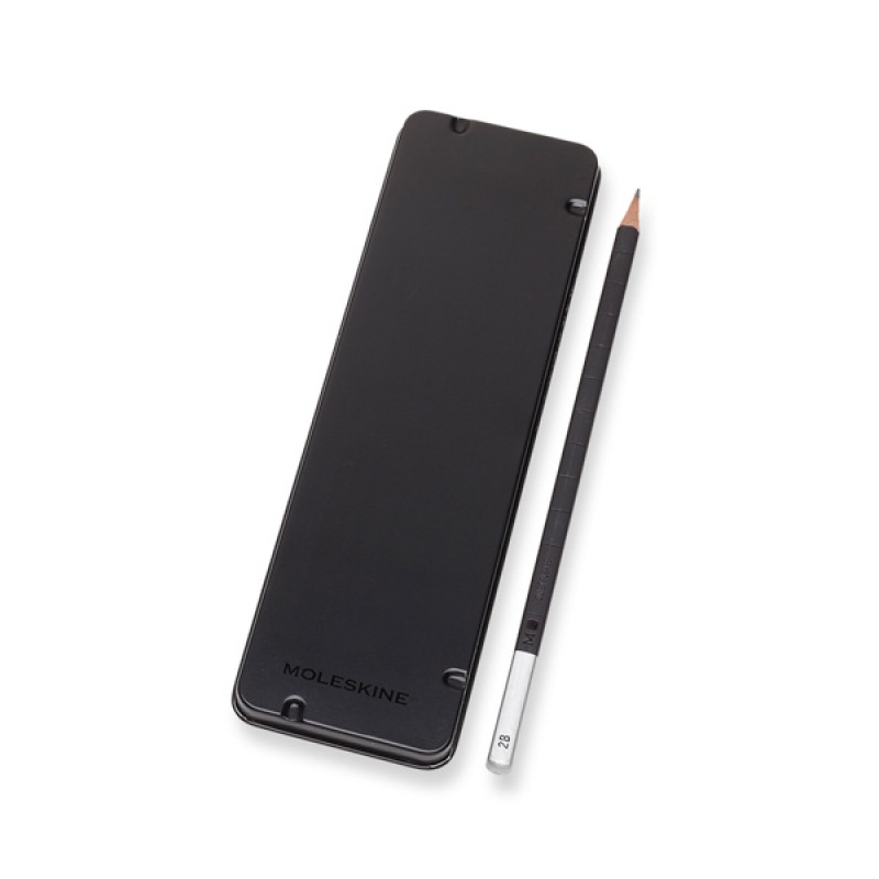 Zestaw ołówków MOLESKINE 5 szt. Różnej twardości w metalowym pudełku - zdjęcie (4