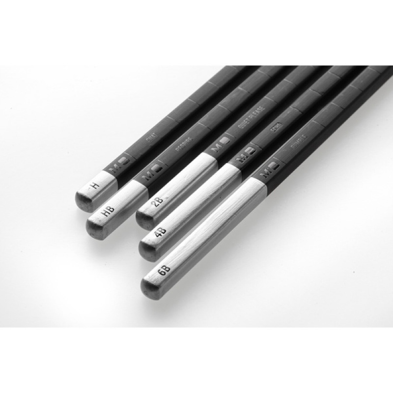 Zestaw ołówków MOLESKINE 5 szt. Różnej twardości w metalowym pudełku - zdjęcie (3