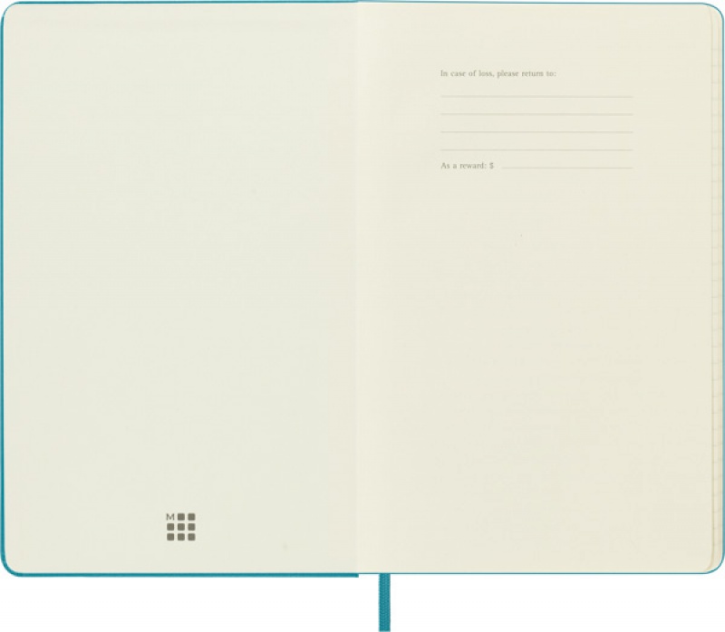 Notes MOLESKINE Classic L (13x21 cm) w linie, twarda oprawa, reef blue, 240 stron, niebieski - zdjęcie (8