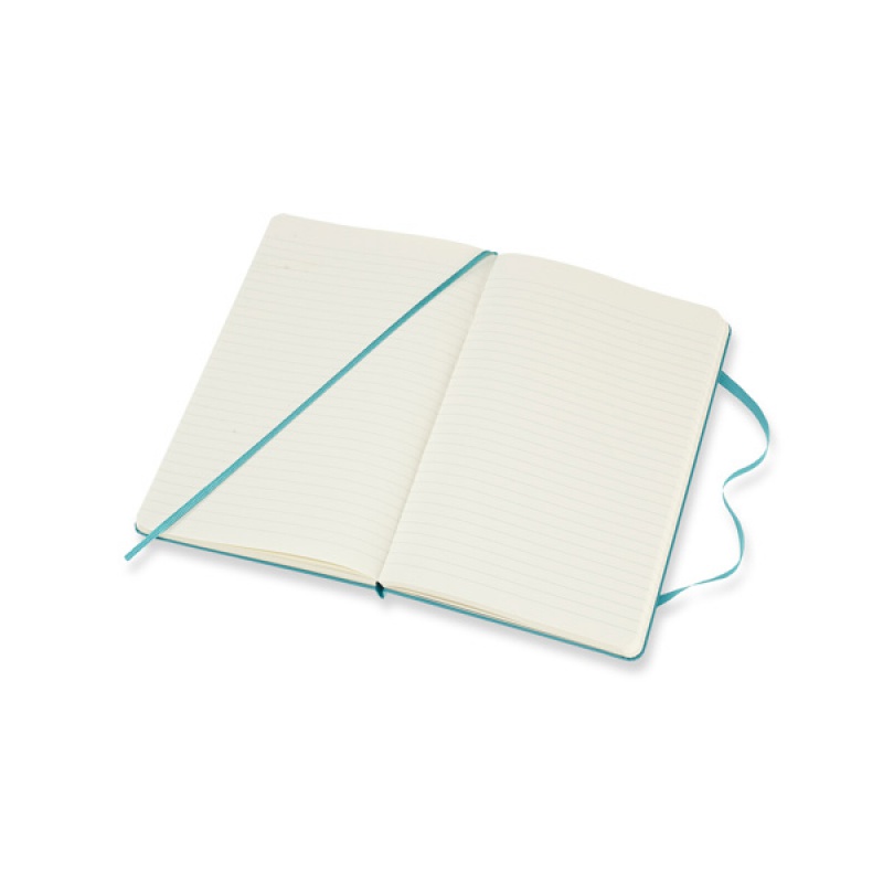 Notes MOLESKINE Classic L (13x21 cm) w linie, twarda oprawa, reef blue, 240 stron, niebieski - zdjęcie (3