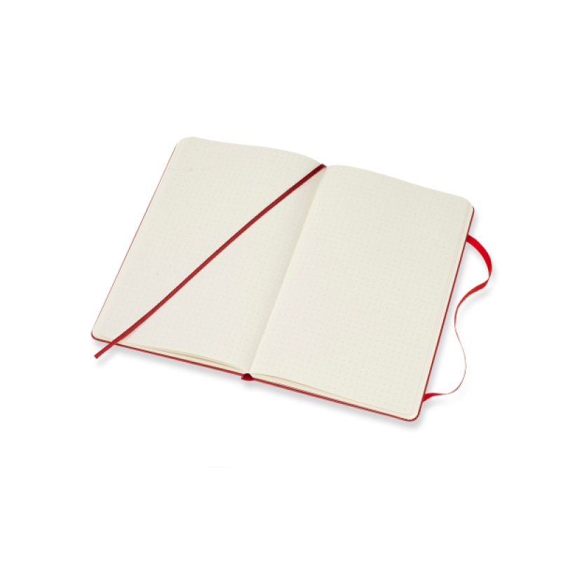 Notes MOLESKINE Classic L (13x21 cm) w kropki, twarda oprawa, scarlet red, 240 stron, czerwony - zdjęcie (4