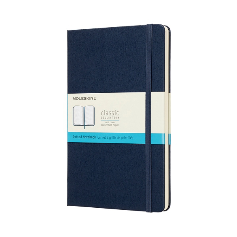 Notes MOLESKINE Classic L (13x21 cm) w kropki, twarda oprawa, sapphire blue, 240 stron, niebieski - zdjęcie (11