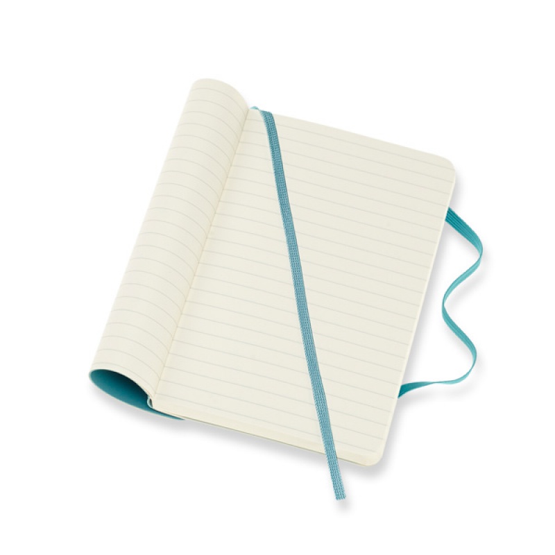 Notes MOLESKINE P (9x14 cm) w linie, miękka oprawa, reef blue, 192 strony, niebieski - zdjęcie (4