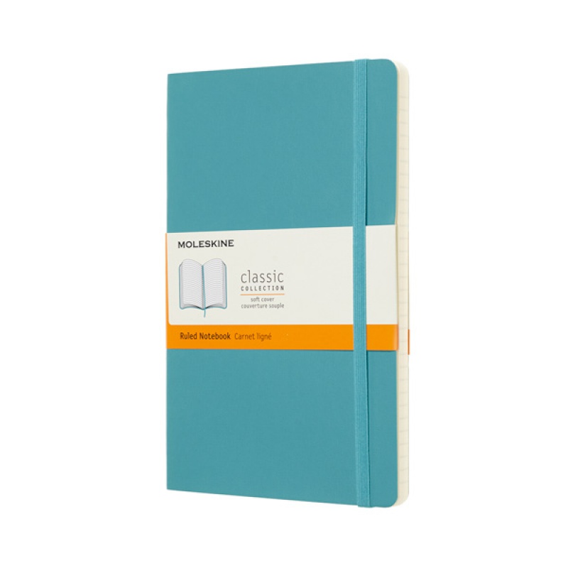 Notes MOLESKINE L (13x21 cm) w linie, miękka oprawa, reef blue, 192 strony, niebieski - zdjęcie (11
