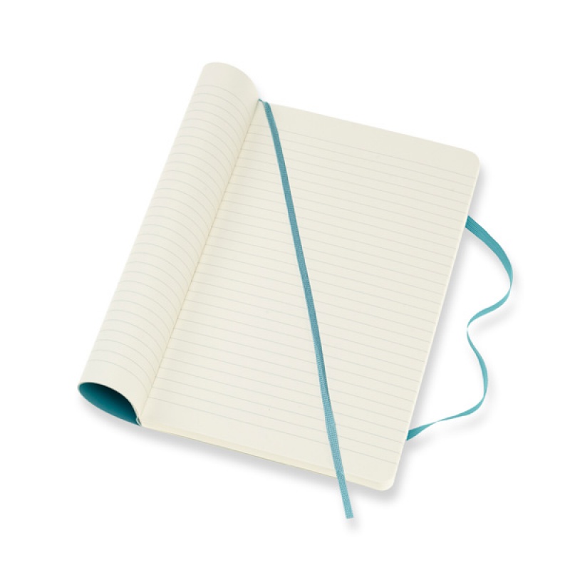 Notes MOLESKINE L (13x21 cm) w linie, miękka oprawa, reef blue, 192 strony, niebieski - zdjęcie (4