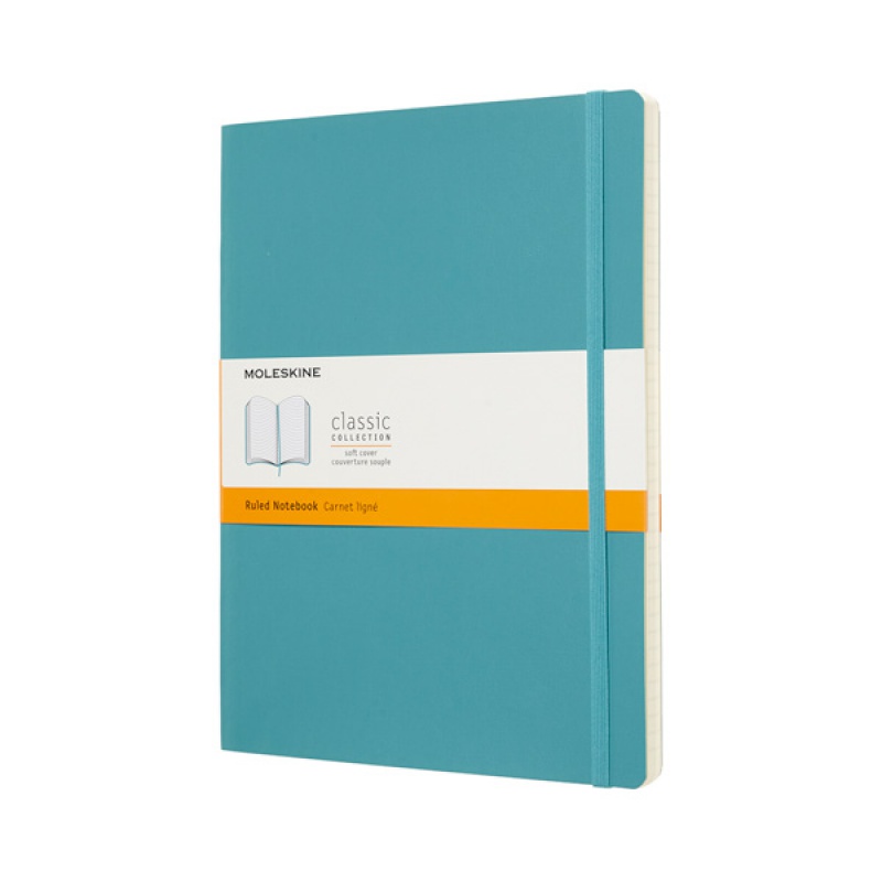 Notes MOLESKINE XL (19x25 cm) w linie, miękka oprawa, reef blue, 192 strony, niebieski - zdjęcie (12