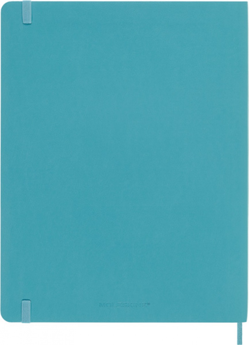 Notes MOLESKINE XL (19x25 cm) w linie, miękka oprawa, reef blue, 192 strony, niebieski - zdjęcie (3