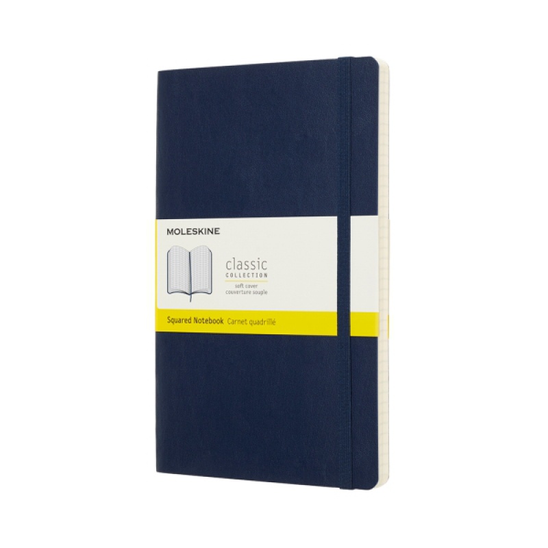 Notes MOLESKINE L (13x21cm) w kratkę, miękka oprawa, sapphire blue, 192 strony, niebieski - zdjęcie (11