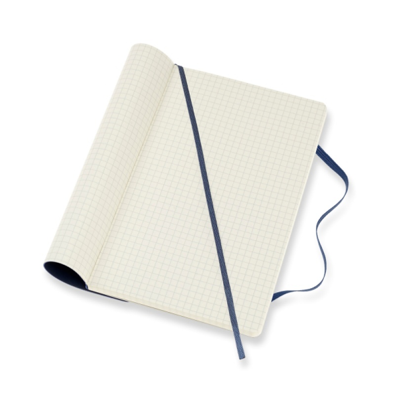 Notes MOLESKINE L (13x21cm) w kratkę, miękka oprawa, sapphire blue, 192 strony, niebieski - zdjęcie (4