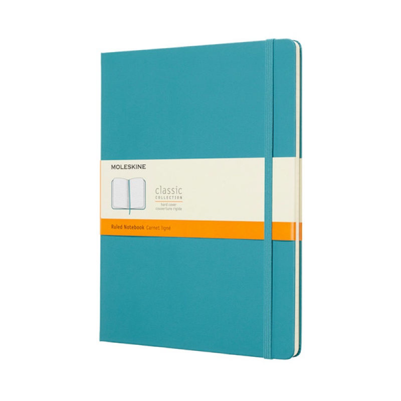 Notes MOLESKINE Classic XL (19x25 cm) w linie, twarda oprawa, reef blue, 192 strony, niebieski - zdjęcie (12