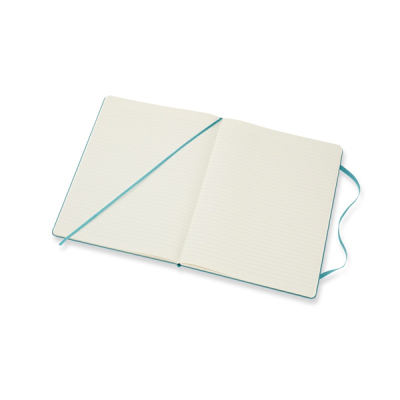Notes MOLESKINE Classic XL (19x25 cm) w linie, twarda oprawa, reef blue, 192 strony, niebieski - zdjęcie (6