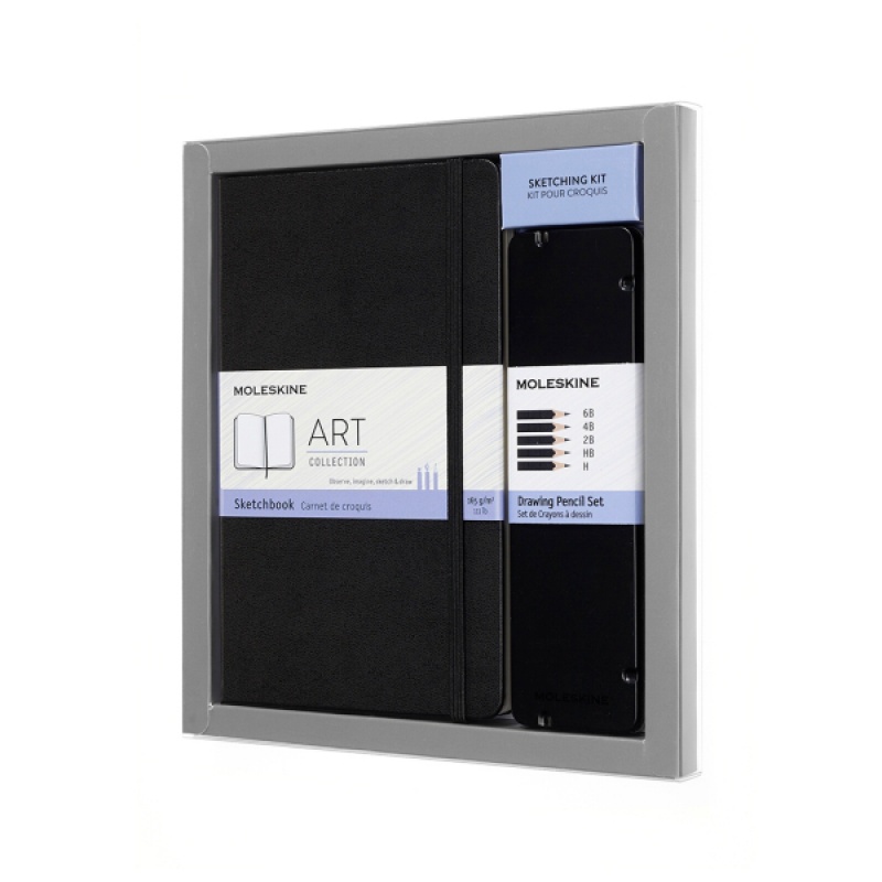 Zestaw MOLESKINE Sketchbook L + zestaw ołówków