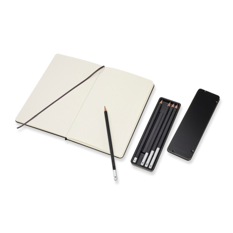 Zestaw MOLESKINE Sketchbook L + zestaw ołówków