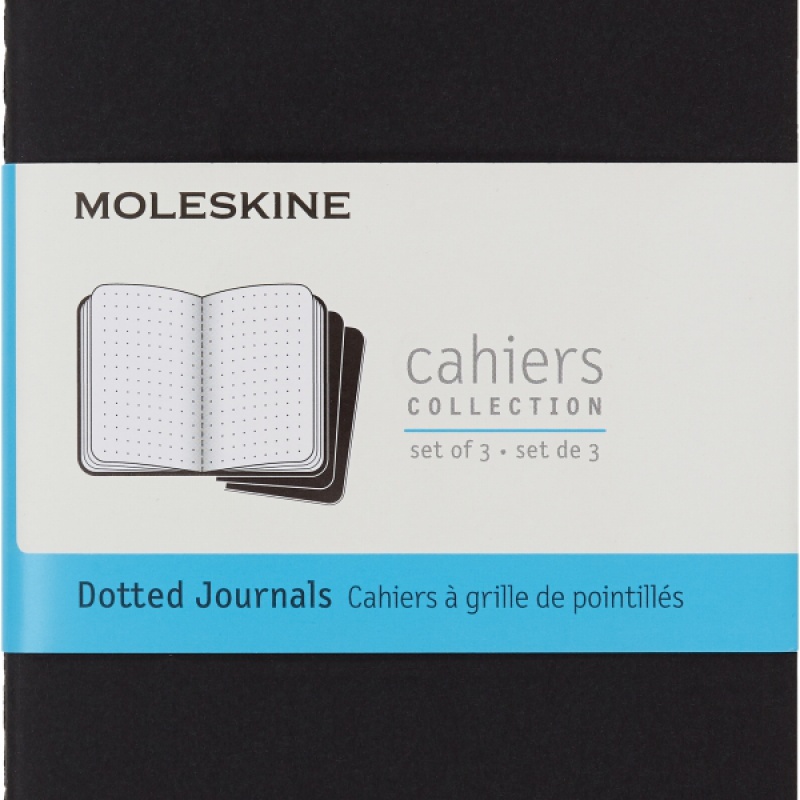 Zestaw 3 Zeszytów MOLESKINE Cahier Journals P (9x14cm) w kropki, 64 strony, czarny - zdjęcie (2