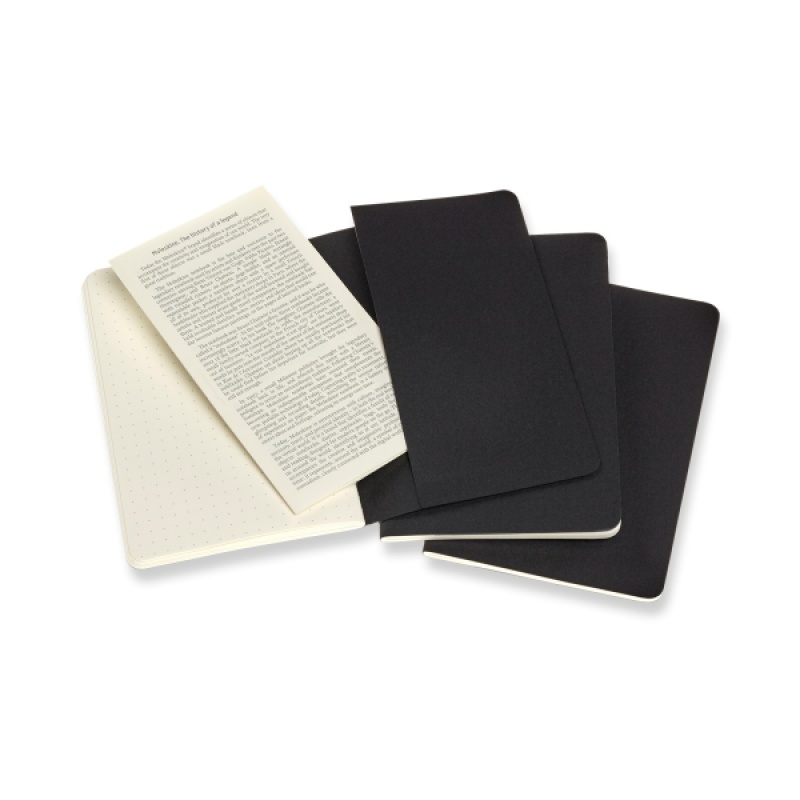 Zestaw 3 Zeszytów MOLESKINE Cahier Journals P (9x14cm) w kropki, 64 strony, czarny - zdjęcie (3