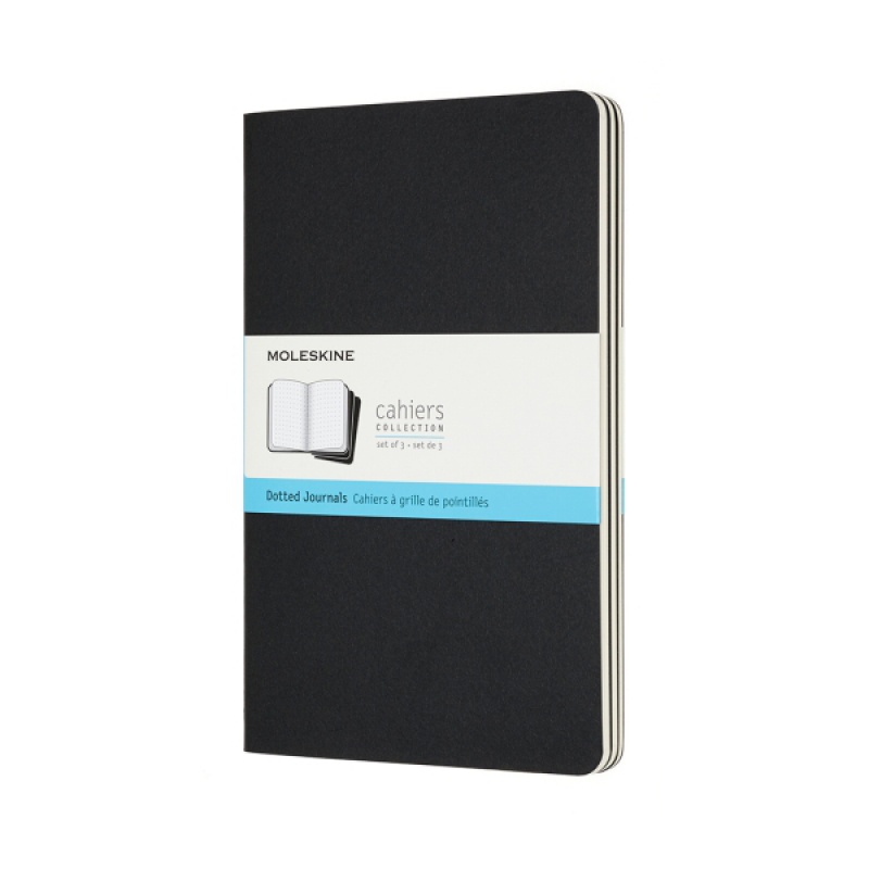 Zestaw 3 Zeszytów MOLESKINE Cahier Journals L (13x21cm) w kropki, 80 stron, czarny - zdjęcie (11